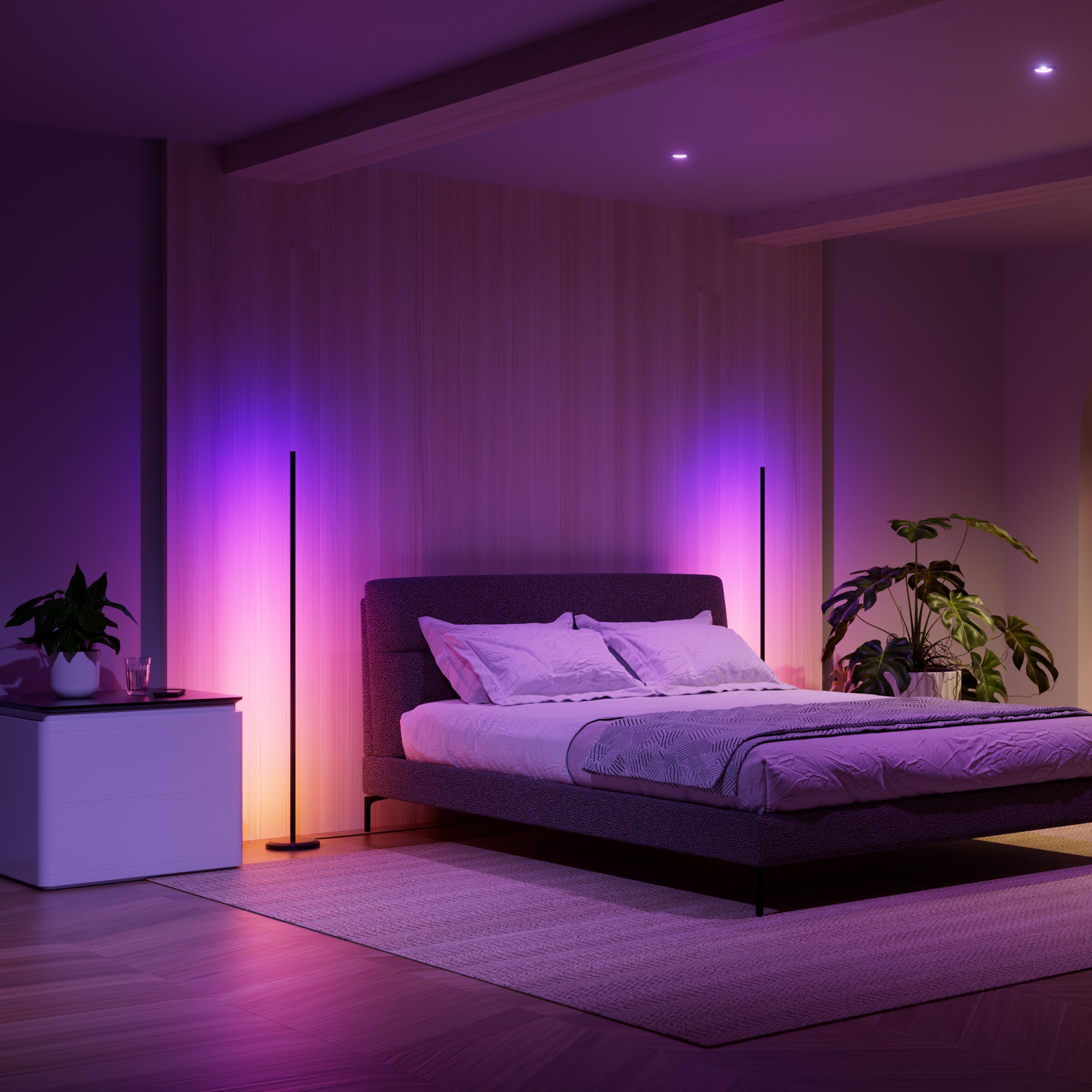 Smart Multicolor Floor Lamp (Black 2 Pack)