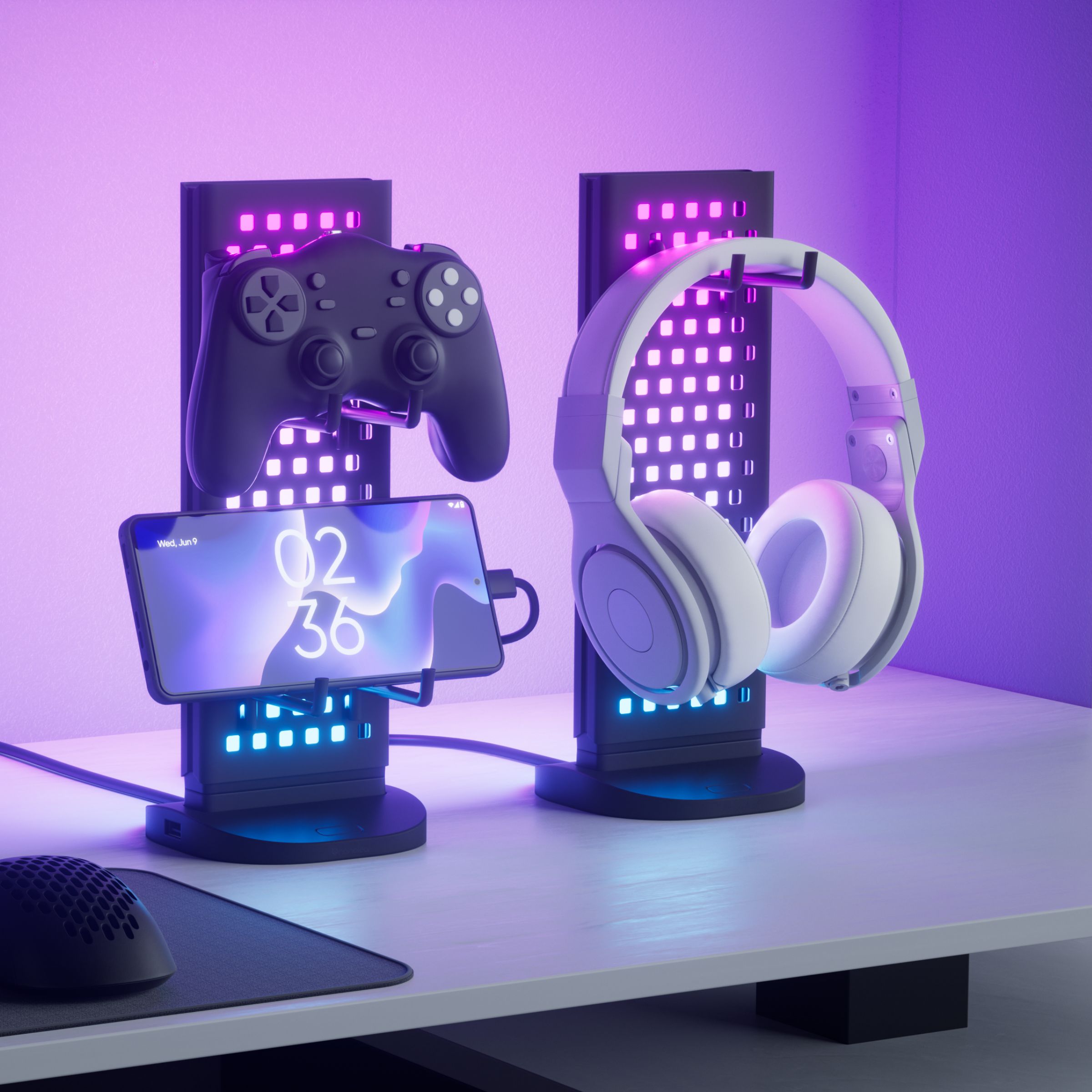 Pegboard Desk Dock (Black 2 Pack)