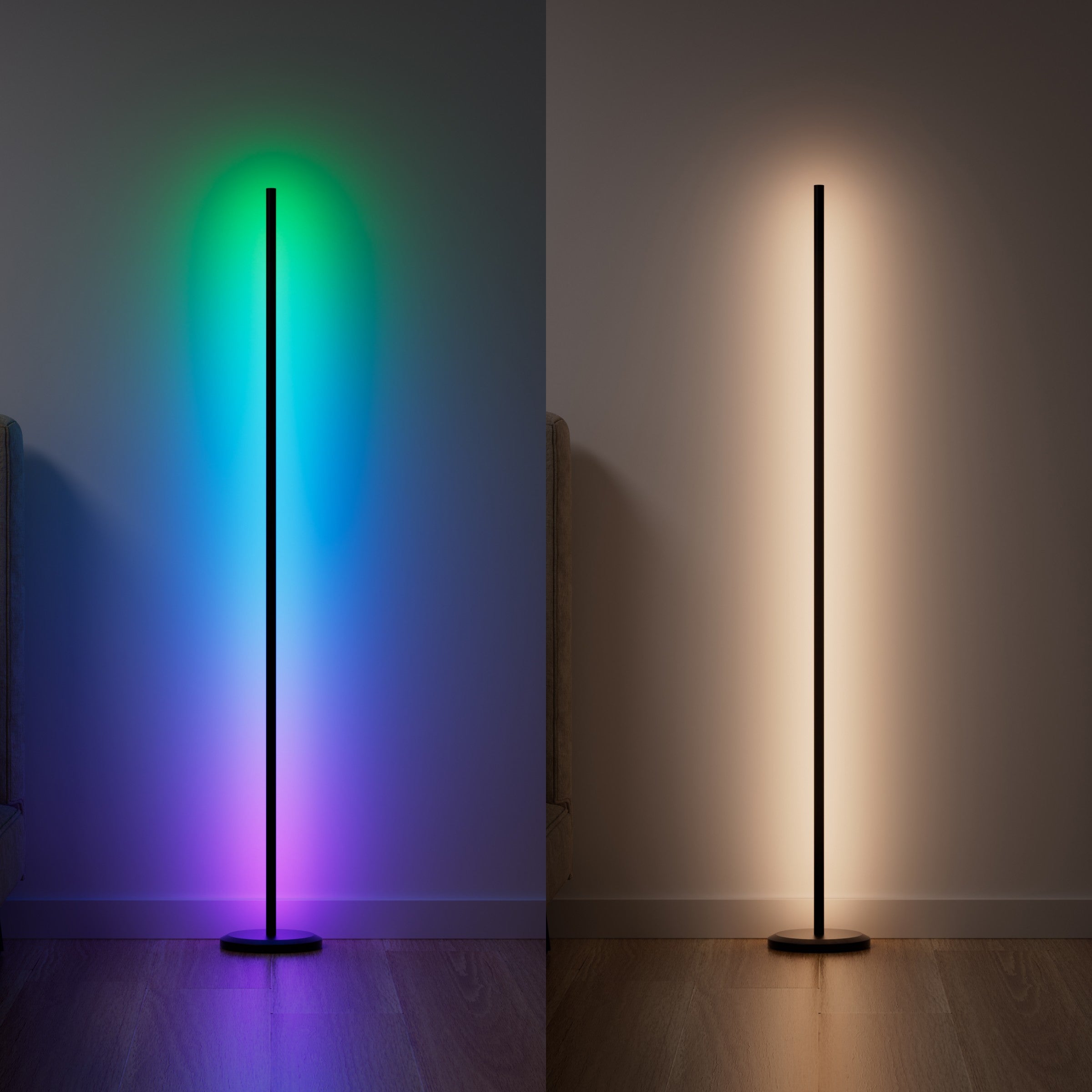 Smart Multicolor Floor Lamp (Black 2 Pack)