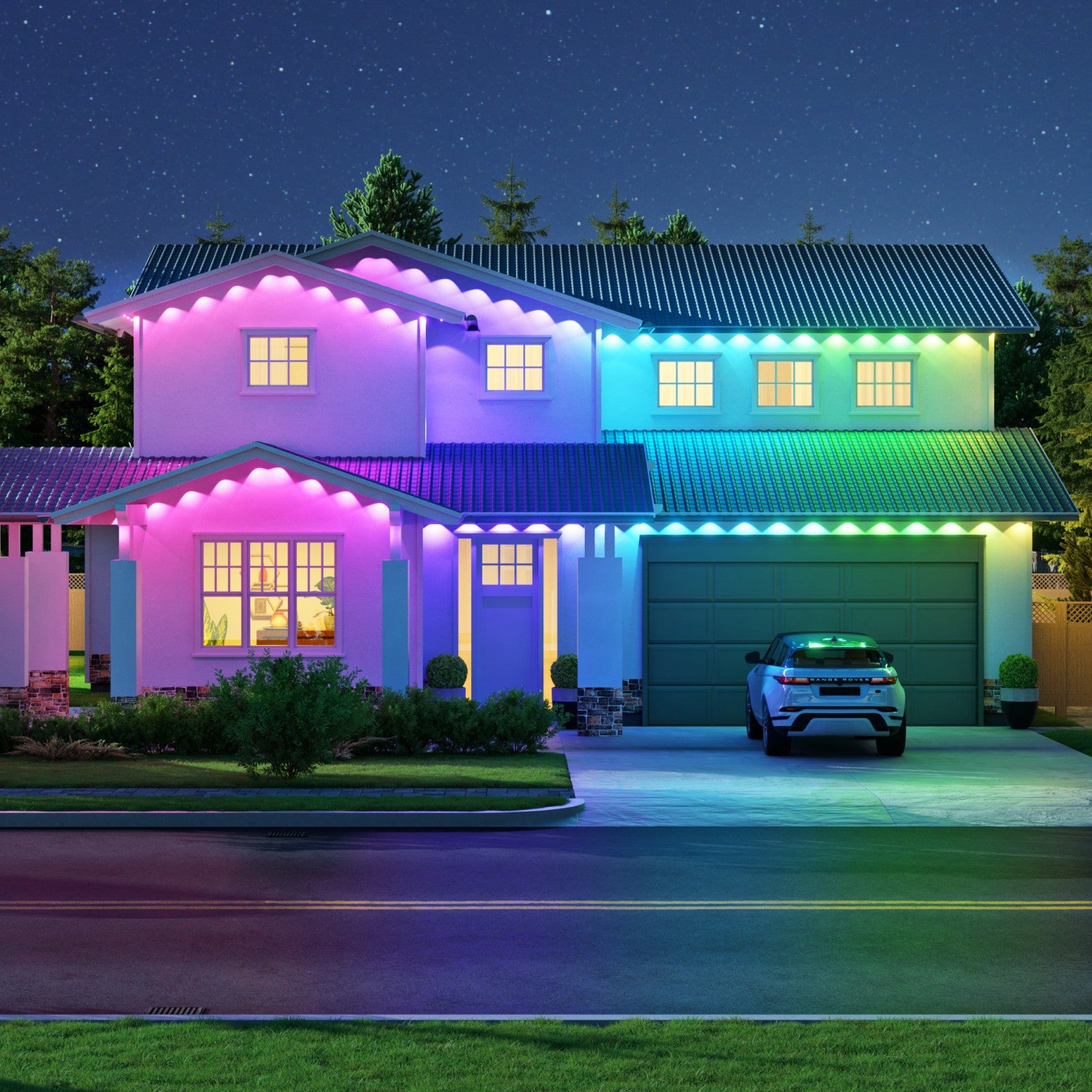 Matter Smart Multicolor Permanent Outdoor Lights Smarter Kit with Side Clips 50ft (15m)